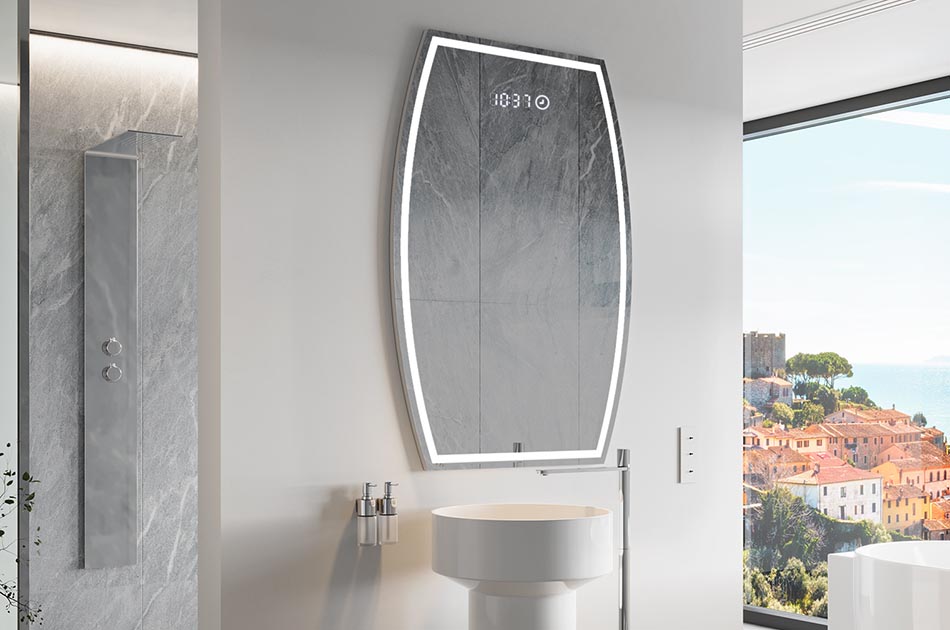 Oregelbundet spegel med mjukt omgivningsbelysning för eleganta interiörer | ARTFORMA