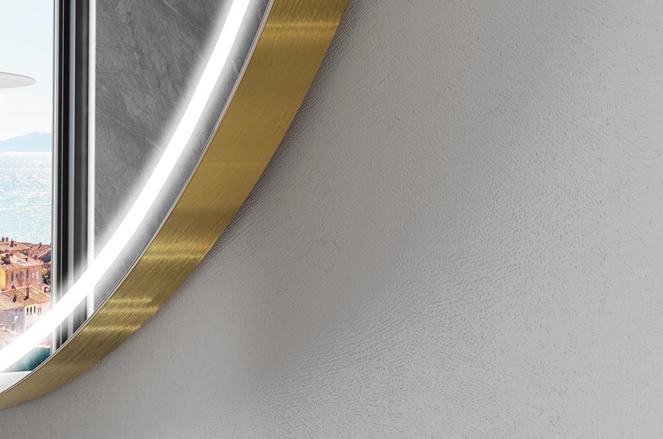 Oregelbundet spegel med mjukt omgivningsbelysning för eleganta interiörer | ARTFORMA