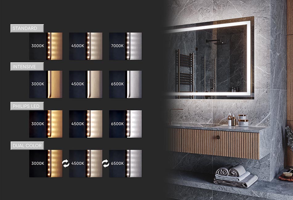 Designat rektangulärt spegel från serien Ambient för premiuminteriörer | ARTFORMA
