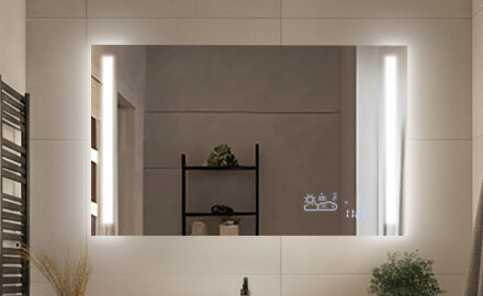 Rektangulära klassiska speglar med belysning