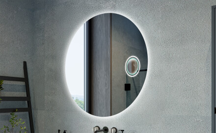 Runda klassiska speglar med belysning