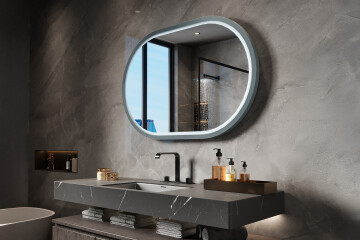 LED-spegel i MDF-ram