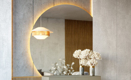 Kvartsirkelformade speglar