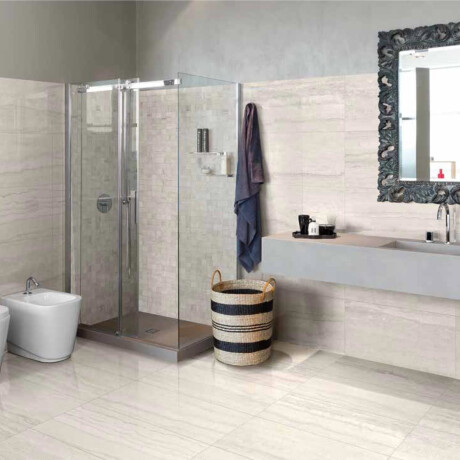 Gres för golv, 60x120 cm, vit matt, A4H1057 Memento Travertino Bianco Mat #7