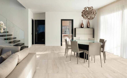 Gres för golv, 60x120 cm, beige matt, A4H1063 Memento Travertino Ambra Mat