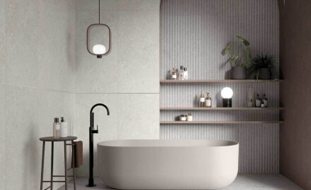 Gres för golv, 60x120 cm, beige, matt, A4H1099 Shellstone Beige