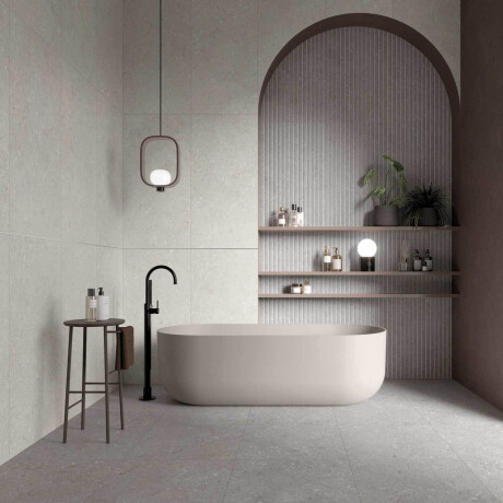 Väggplattor 60x120 cm, beige matt A4H1100 Shellstone Beige Rigat-One #1