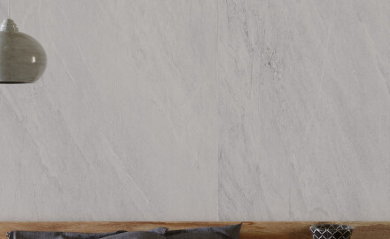 Glaserad golvplatta 120x280 cm, ljusgrå, stenliknande, matt, A4H1125 Agathos White