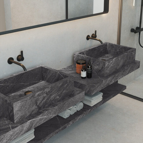 Glaserad golvplatta 60x120 cm, antracit, stenmatt, A4H1139 Agathos Anthracite #7