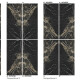 Storformatsgresplatta för golv, 120x280 cm, Bookmatch, svart, glansig, med guldådring, rektifierad, A4H203 Pierre Black #3