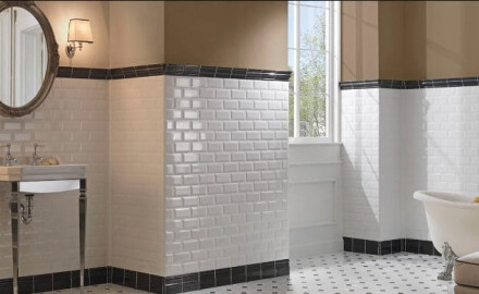Fasad keramikplatta för vägg, 10x20, vit, blank, fasad A4H22 Blanco Brillo