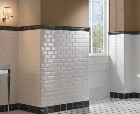 Fasad keramikplatta för vägg, 10x20, vit, blank, fasad A4H22 Blanco Brillo