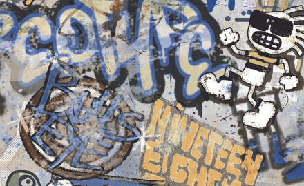 Glaserad golvplatta 120x280 cm, matt grå, rektifierad A4H248 City Graffiti Grey