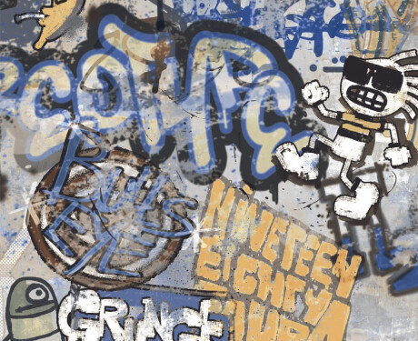 Glaserad golvplatta 120x280 cm, matt grå, rektifierad A4H248 City Graffiti Grey