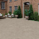 Gres för golv 100x100, tvärskuren travertin, matt, gråbeige taupe A4H499 Chrono Stone #3
