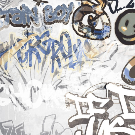 Glaserad keramikplatta för golv, 120x280 cm, matt grå, rektifierad, A4H640 City Graffiti White #3