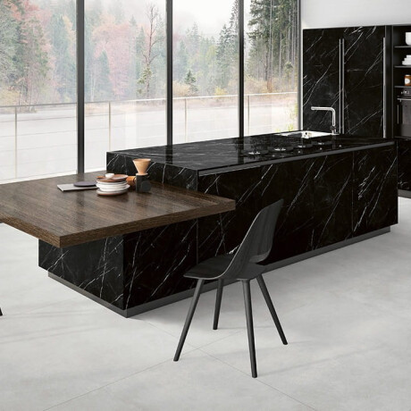 Storformatsklinker 120x280, svart marmor med vita ådringar, matt, A4H688 Markina Black #7