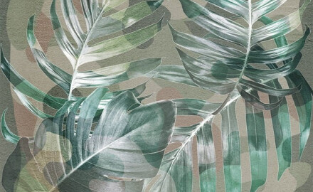 Väggplattor 60x120 cm, beige med växtmönster, matt, A4H922 Kamu