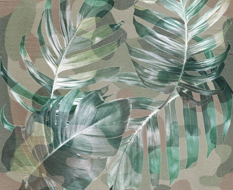 Väggplattor 60x120 cm, beige med växtmönster, matt, A4H922 Kamu