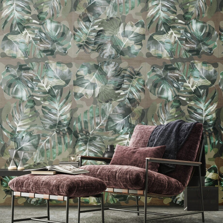 Väggplattor 60x120 cm, beige med växtmönster, matt, A4H922 Kamu #4