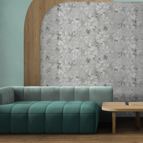 Väggplattor 60x120 cm, gråa med blommönster, matt, A4H923 Lirio #3