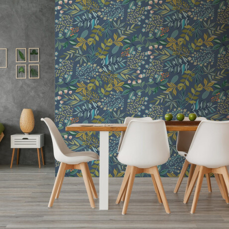 Väggplattor 60x120 cm, blå med växtmönster, matt, A4H924 Majorele #2