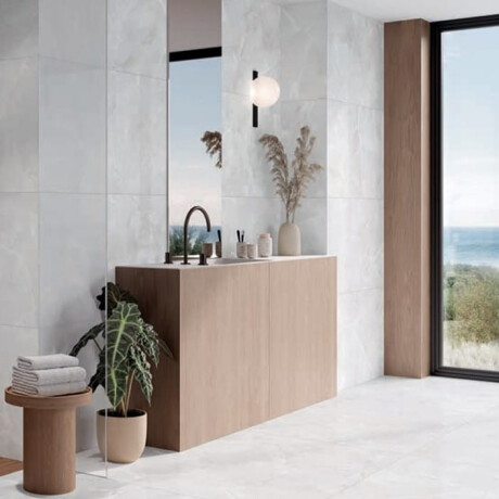 Storformatsklinker 100x100, marmor med ådring, blank yta A4H944 Saffire Pearl #6