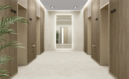 Glaserad keramikplatta för golv 60x120 Sand matt, rektifierad A4H96 Terrazzo