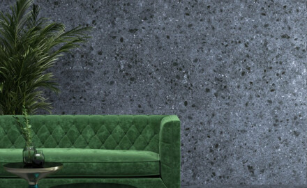 Glaserad keramikplatta för golv 60x120, antracit, matt, rektifierad, A4H98, terrazzo