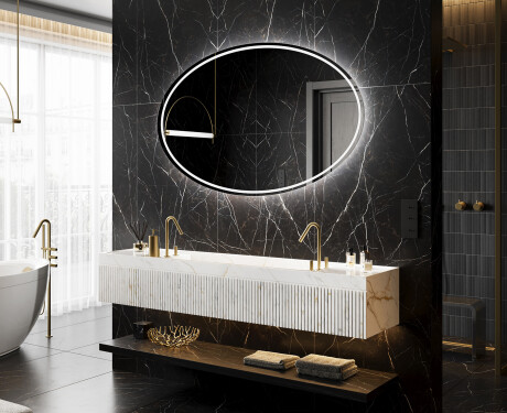 Badrumsspegel med LED-belysning Spegel L228
