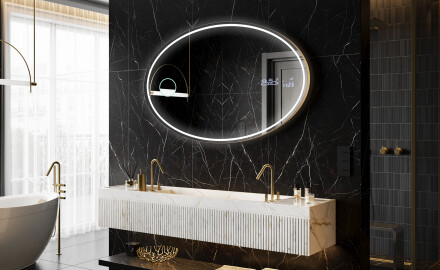 Badrumsspegel med LED-belysning Spegel L228