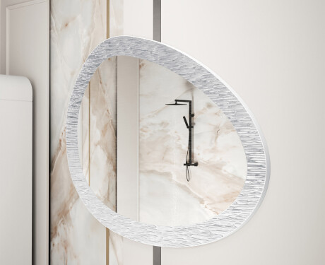 Asymmetrisk badrumsspegel med metallram L292 #4