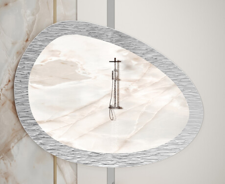 Asymmetrisk badrumsspegel med metallram L292 #5