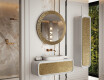 Rund spegel med dekorativ metallfinish L288