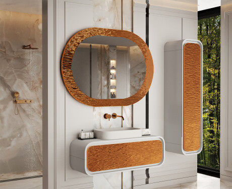 Badrumsspegel med elegant metalldekor L289