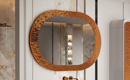 Badrumsspegel med elegant metalldekor L289