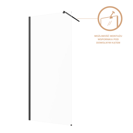 Walk-in skåp transparent glas svart profil #7