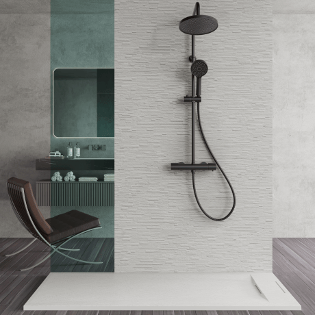 Rektangulärt duschkar Avero 90x110 cm vitt #5