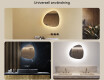 LED Badrumsspegel med oregelbunden form 54x54cm med kallt LED-ljus 7000K, varmt ljus 3000K eller neutralt ljus 4500K #2