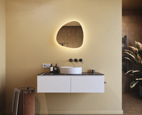 LED Badrumsspegel med oregelbunden form 54x54cm med kallt LED-ljus 7000K, varmt ljus 3000K eller neutralt ljus 4500K #8