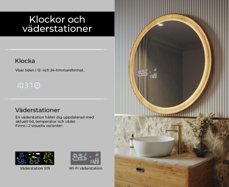 Rundt LED-spegel i ekram #6