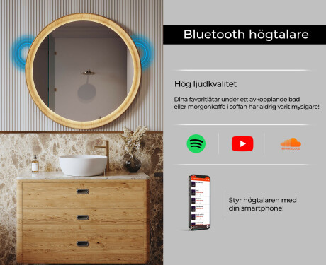 Rundt LED-spegel i ekram #7