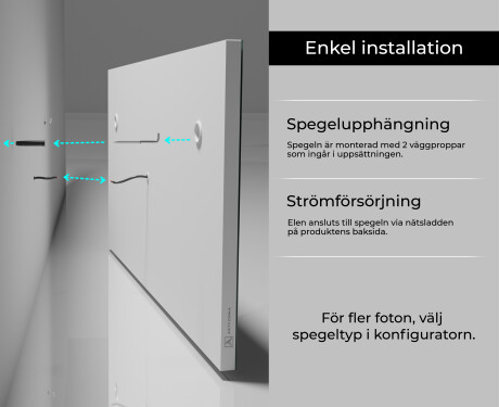 Badrumsspegel med LED-belysning Spegel L12 #11
