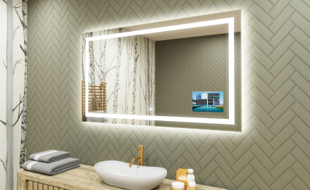 Badrumsspegel med LED-belysning Spegel L15 120x80cm - SmartScreen, DualColor