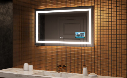 Badrumsspegel med LED-belysning Spegel L15 120x80cm - SmartScreen, DualColor, Värmemattor