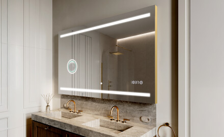 Badrumsspegel med LED-belysning Spegel L23
