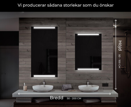 Badrumsspegel med LED-belysning Spegel L47 #7