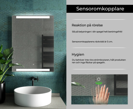Badrumsspegel med LED-belysning Spegel L47 #7