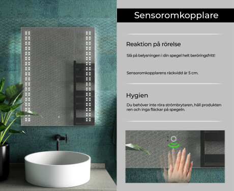 Badrumsspegel med LED-belysning Spegel L55 #7