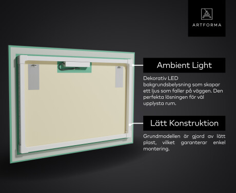 Badrumsspegel med LED-belysning Spegel L58 #2